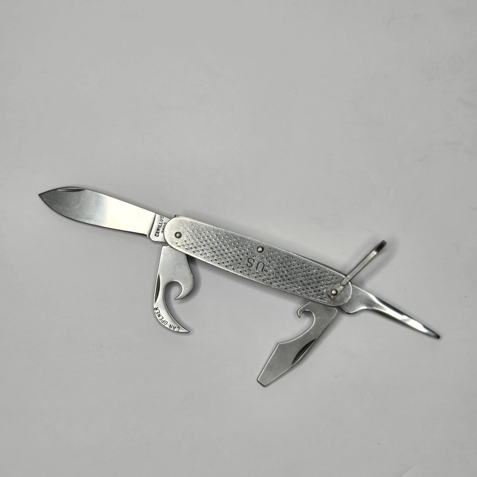 VTG Camillus US Army Military Folding Pocket Knife Utility 4 Blade Multi Tool 
