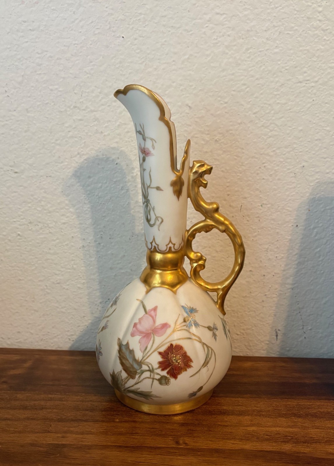 Antique Elite Works Limoges France Porcelain Hand Painted Ewer Pitcher - 10\