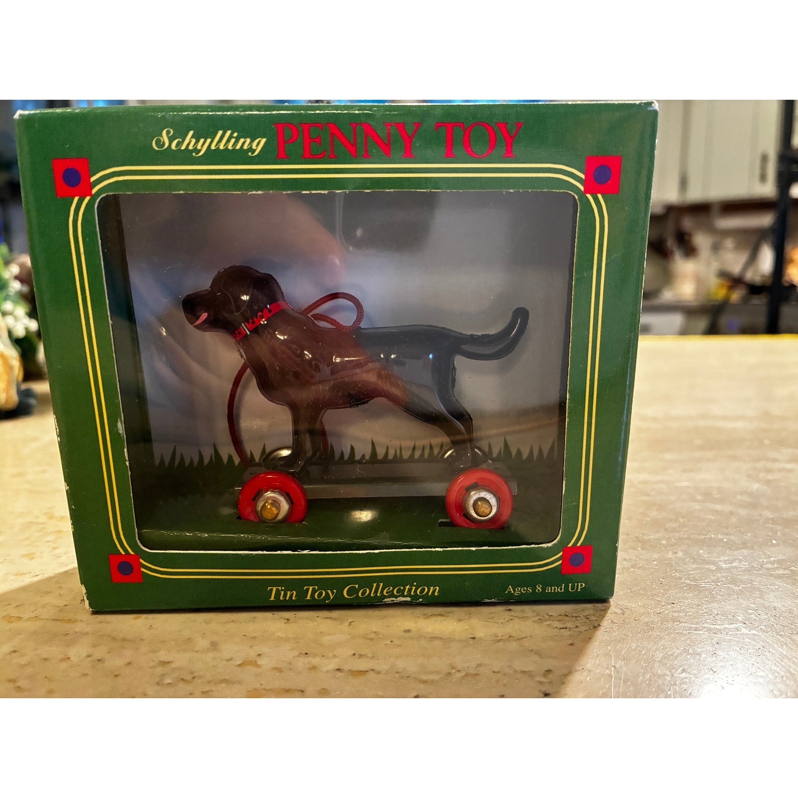 2003 Vintage Schylling Penny Toy Dog OS Black Lab Good Tin Lab Ornament