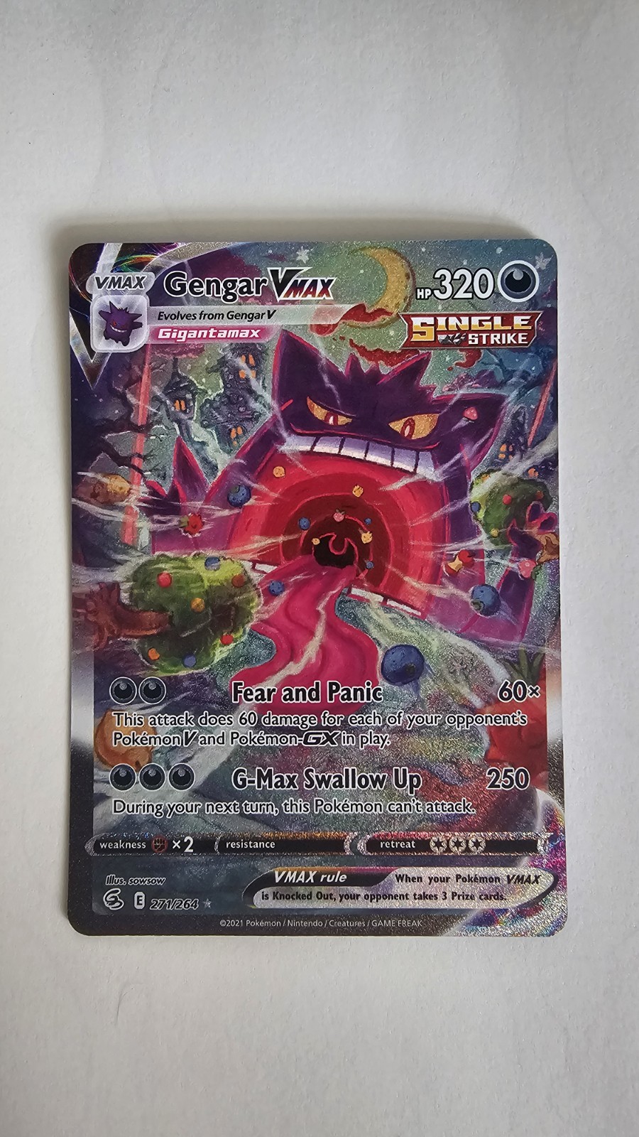 Gengar VMAX 271/264 Fusion Strike Alt Art Pokemon Card