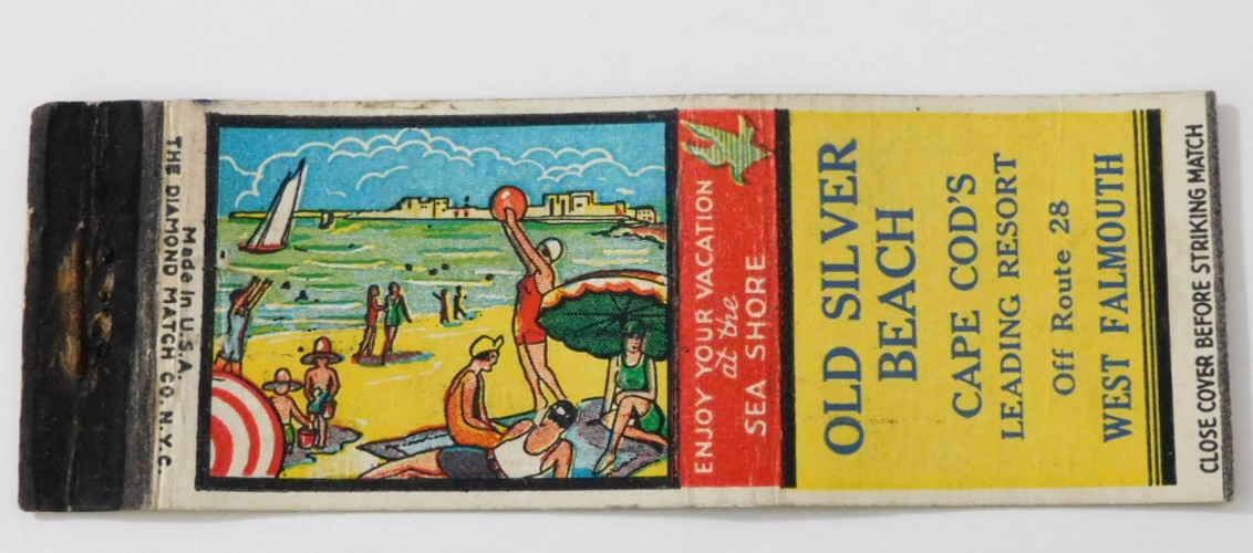 OLD SILVER BEACH RESORT MATCHBOOK COVER * WEST FALMOUTH, CAPE COD