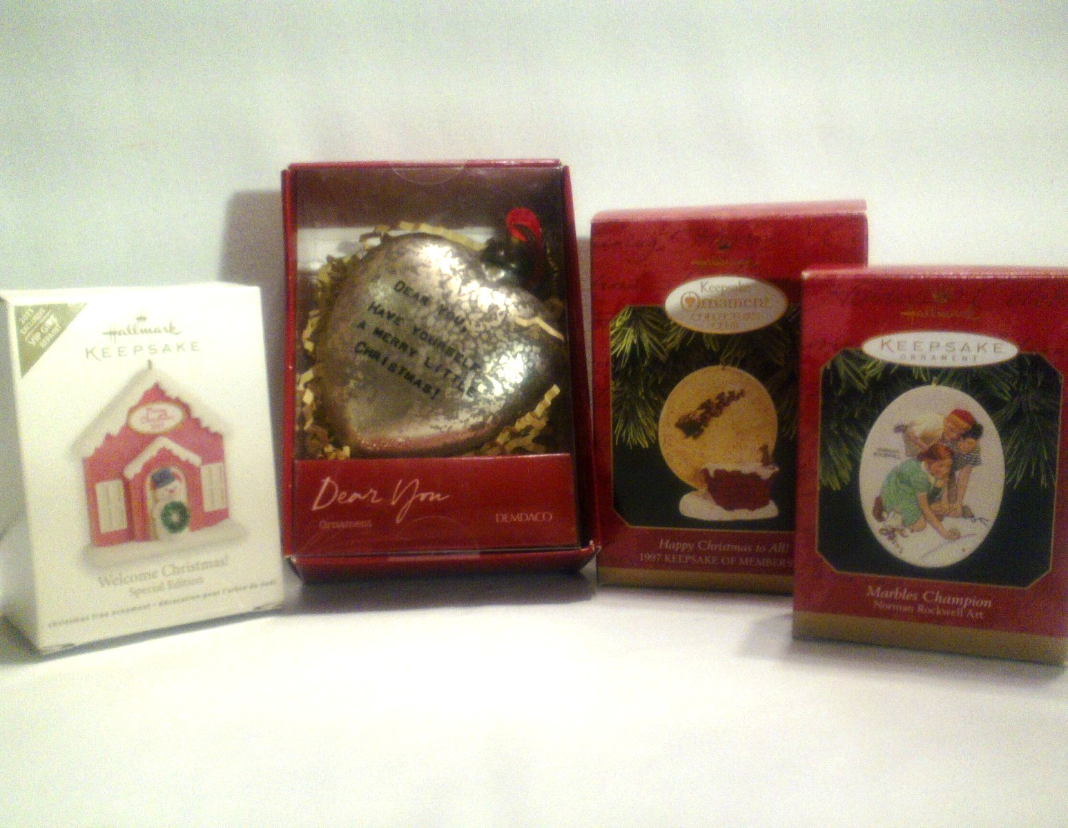 Hallmark keepsake Christmas Ornaments Lot of 3 and 1 DEMDACO Murcury Glass VTG Hallmark keepsake Christmas Ornaments Lot of 3 and 1 DEMDACO Murcury Glass VTG