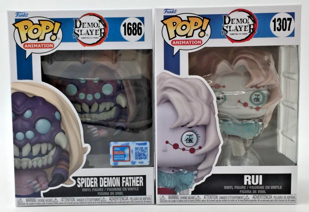 Funko Pop Demon Slayer Demon Father #1686 SE Rui #1307 SET of 2 W/Protector
