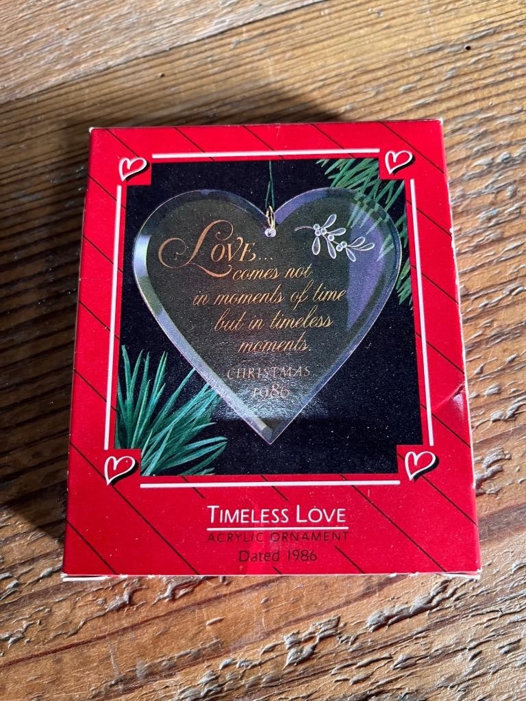 Hallmark Keepsake Ornament Timeless Love 1986 Acrylic Heart Christmas MIB