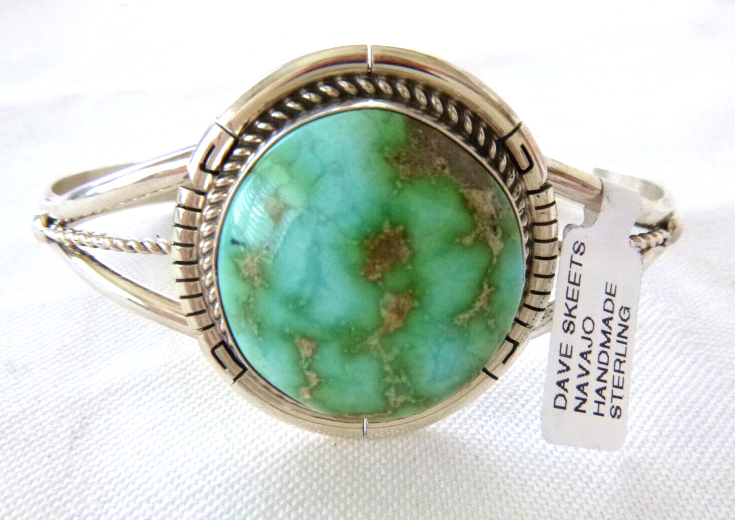 Navajo Dave Skeets Sonoran Gold Turquoise Cuff Bracelet 925 Sterling Silver NWT Navajo Dave Skeets Sonoran Gold Turquoise Cuff Bracelet 925 Sterling Silver NWT