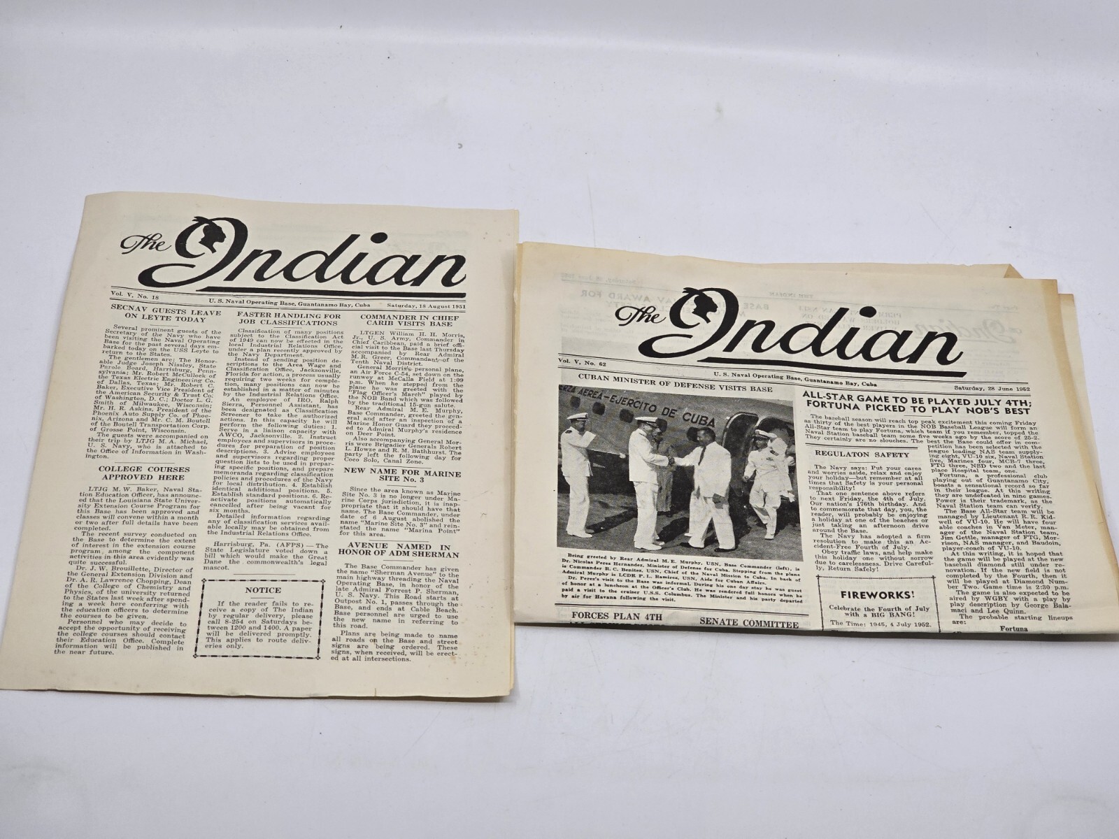 VTG 1951 -52 The Indian Newspaper Navy Naval Base Guantanamo Bay Cuba Incomplete