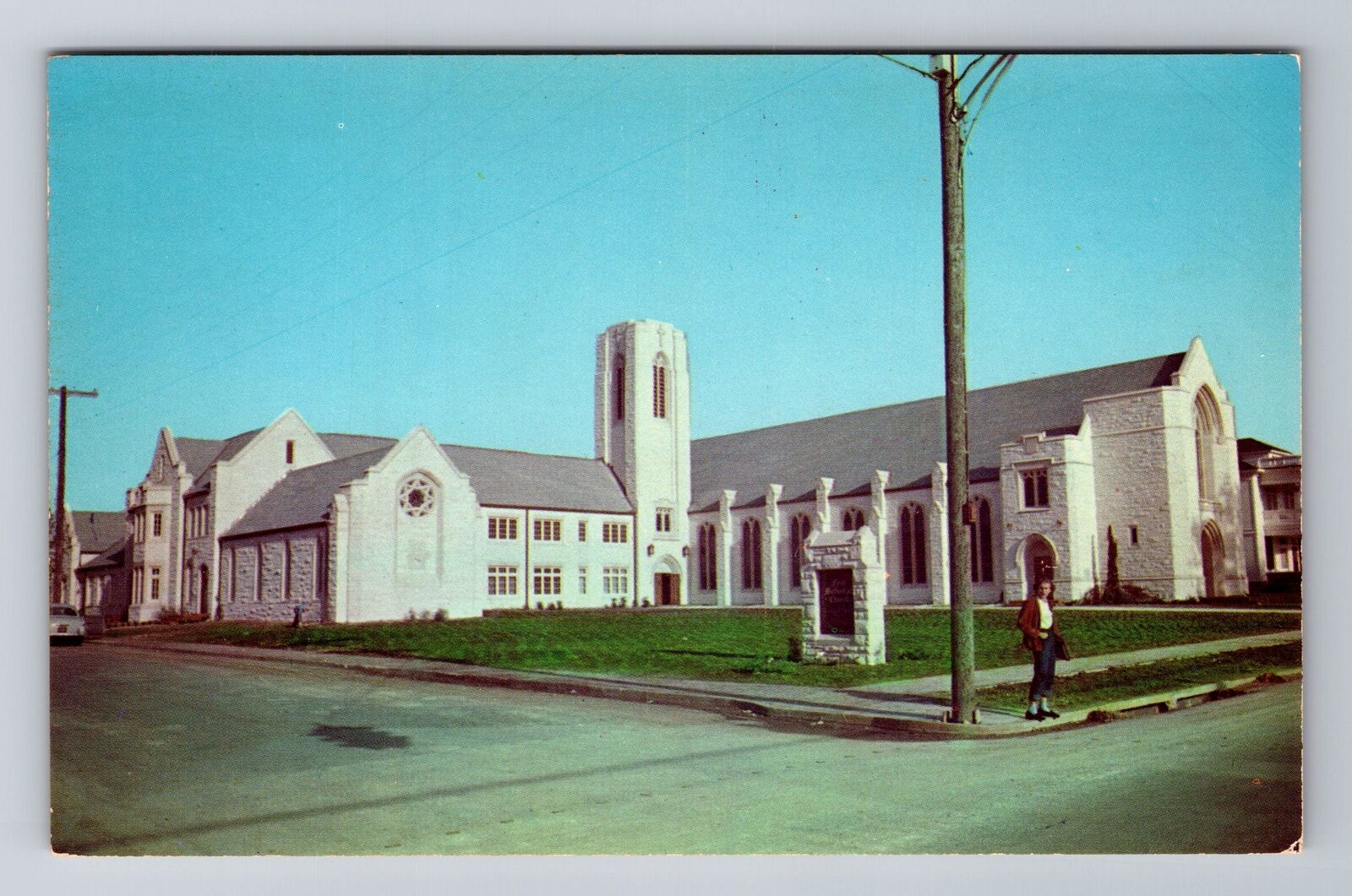 Seguin TX-Texas, First Methodist Church, Religion, Vintage Souvenir Postcard