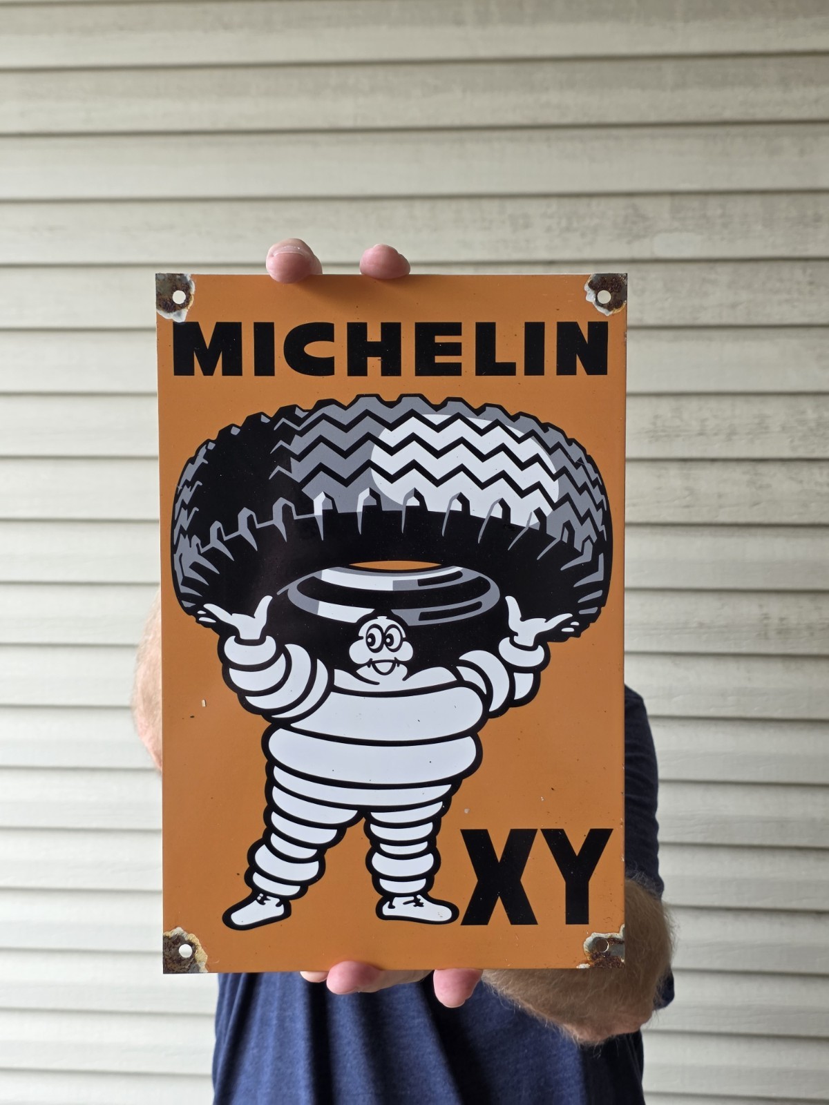  VINTAGE 1950'S MICHELIN TIRES  PORCELAIN ENAMEL SIGN  12