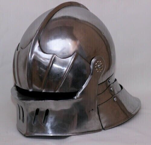 Knight Armor Helmet 18GA Steel Larp Medieval German Sallet Helmet Replica gifts