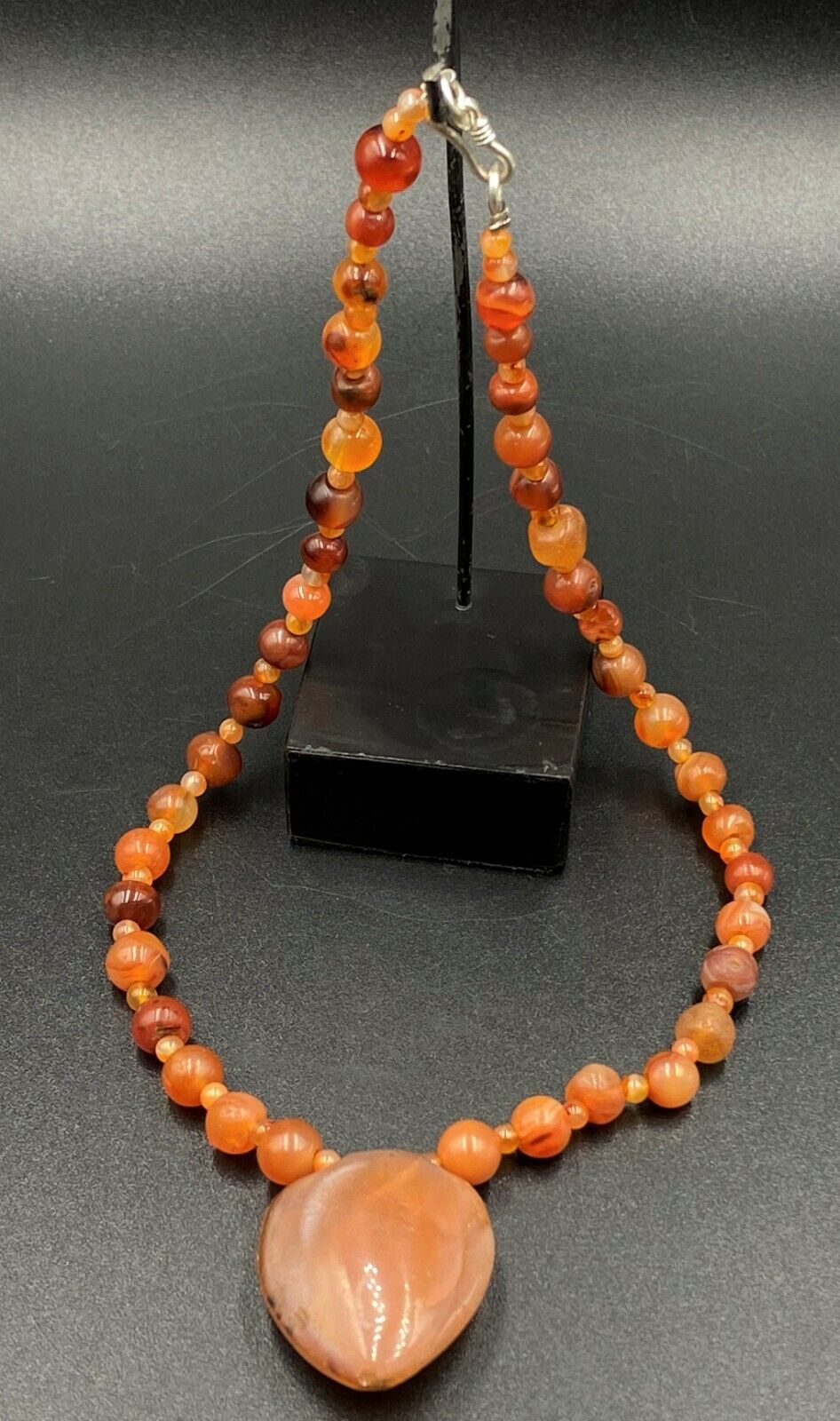 Vintage Antique Nepalese Himalayan Antiquities Carnelian Jewelry Beads Necklace
