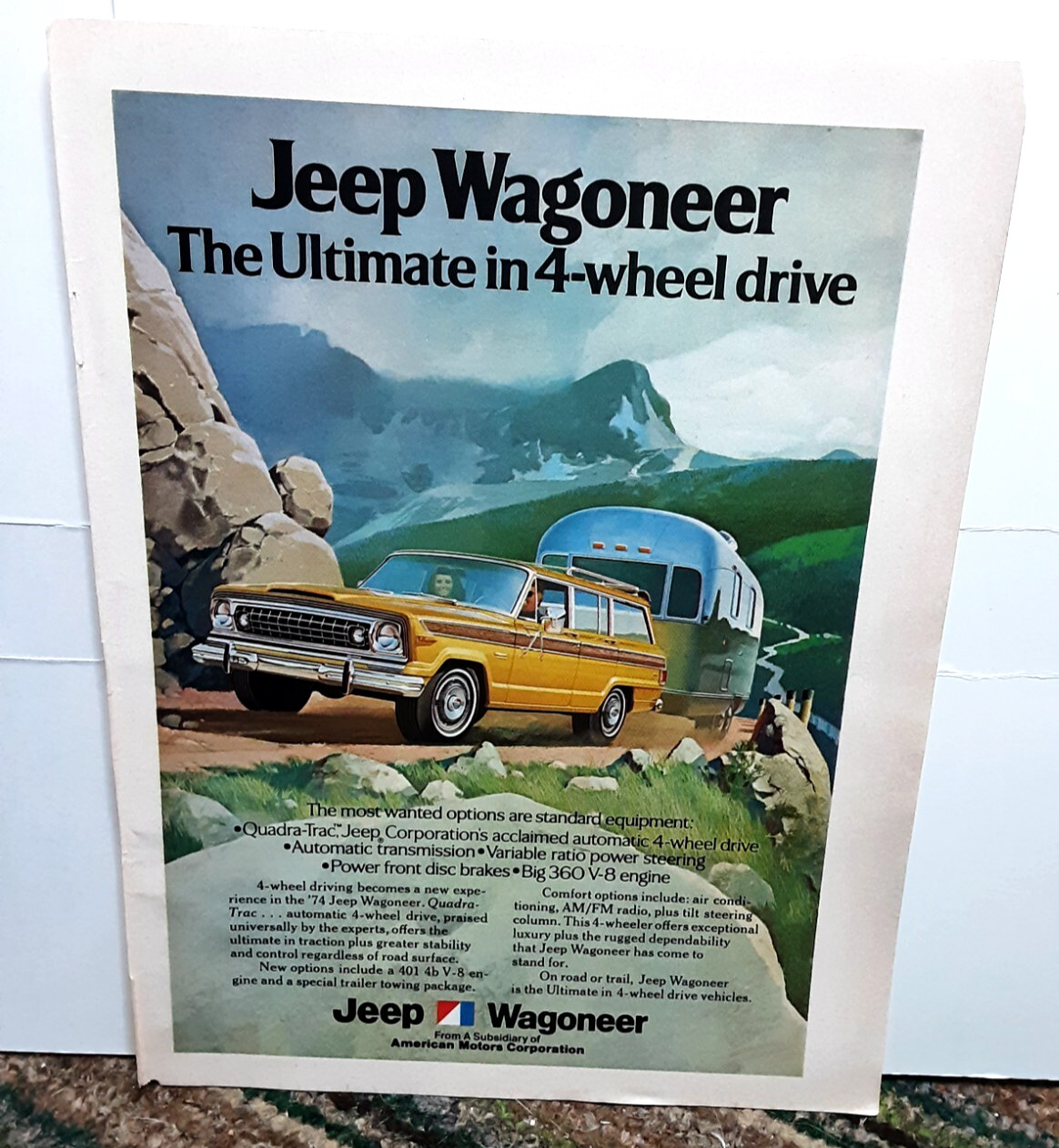 1974 Jeep Wagoneer Ultimate 4 Wheel Drive Original Print Ad 70s