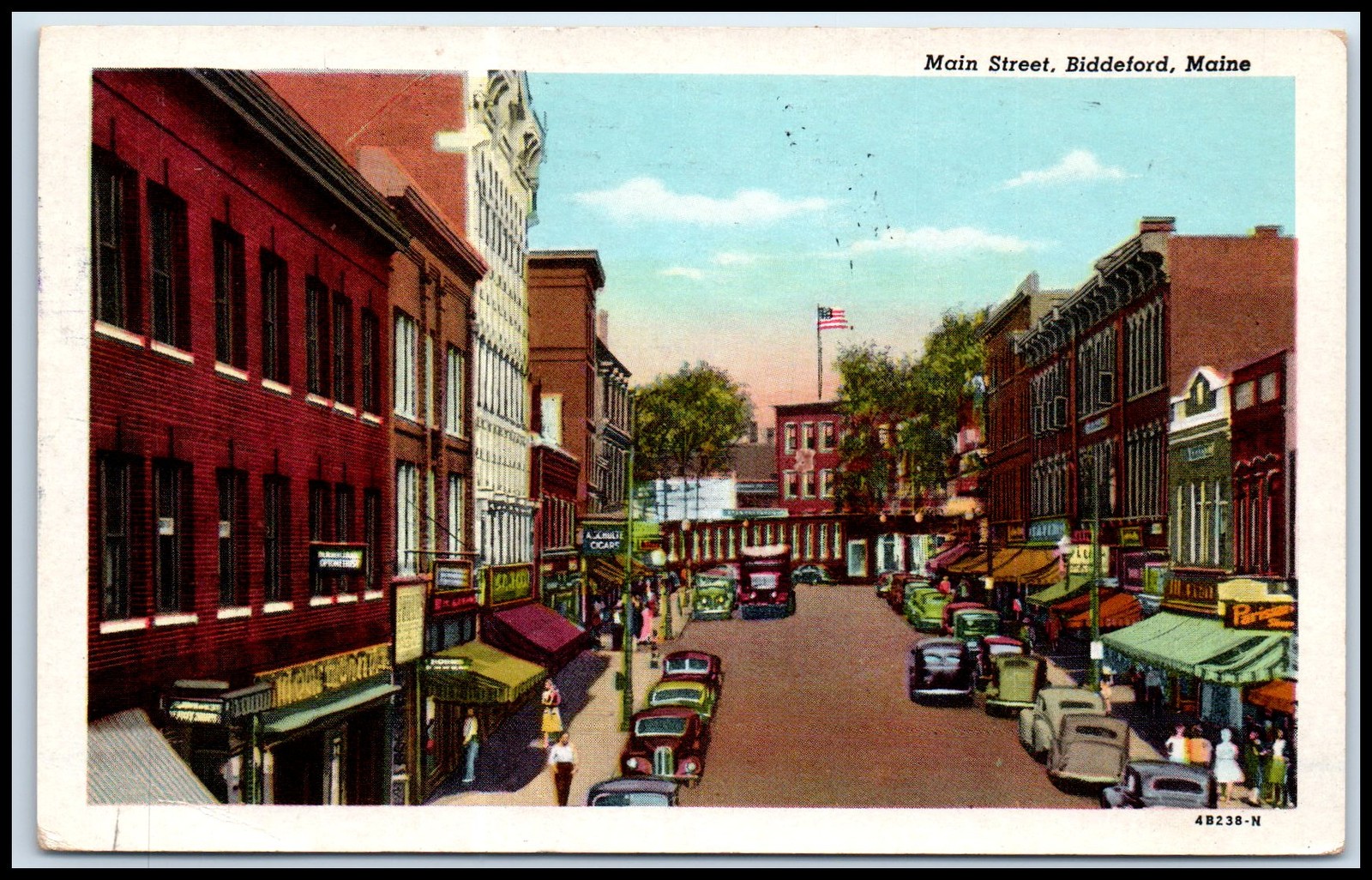 Postcard Main Street, Biddeford, Maine Posted  ME Z61