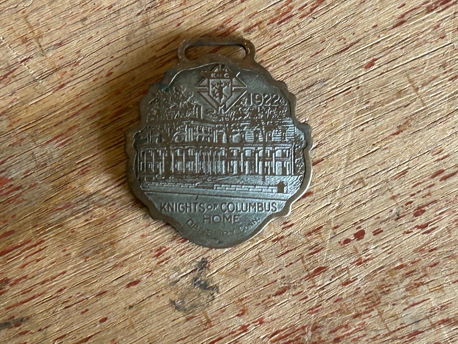 Knights Of Columbus Watch Fob 1922 Danbury Connecticut KofC Home Vintage