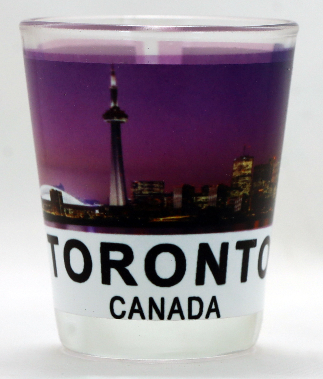 TORONTO ONTARIO CANADA CITY SKYLINE COLOR PHOTO SHOT GLASS SHOTGLASS