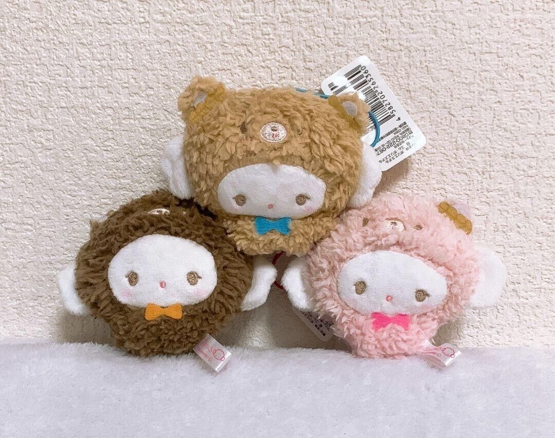 Cogimyun SET 3 Mascot Latte bear Fluffy Plush 10cm Sanrio Furyu