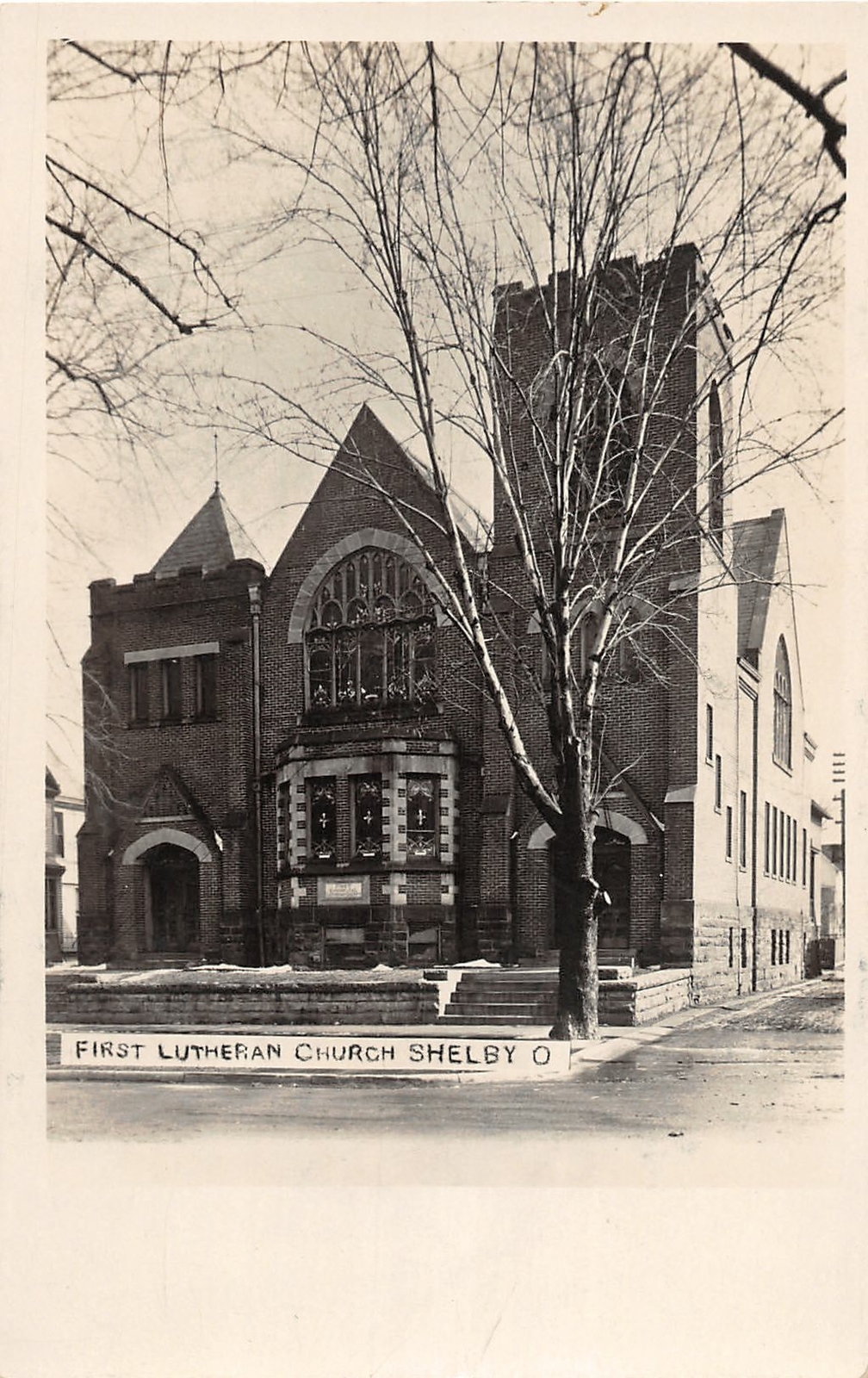 J28/ Shelby Ohio RPPC Postcard c1910 First Lutheran Church Building 266 J28/ Shelby Ohio RPPC Postcard c1910 First Lutheran Church Building 266