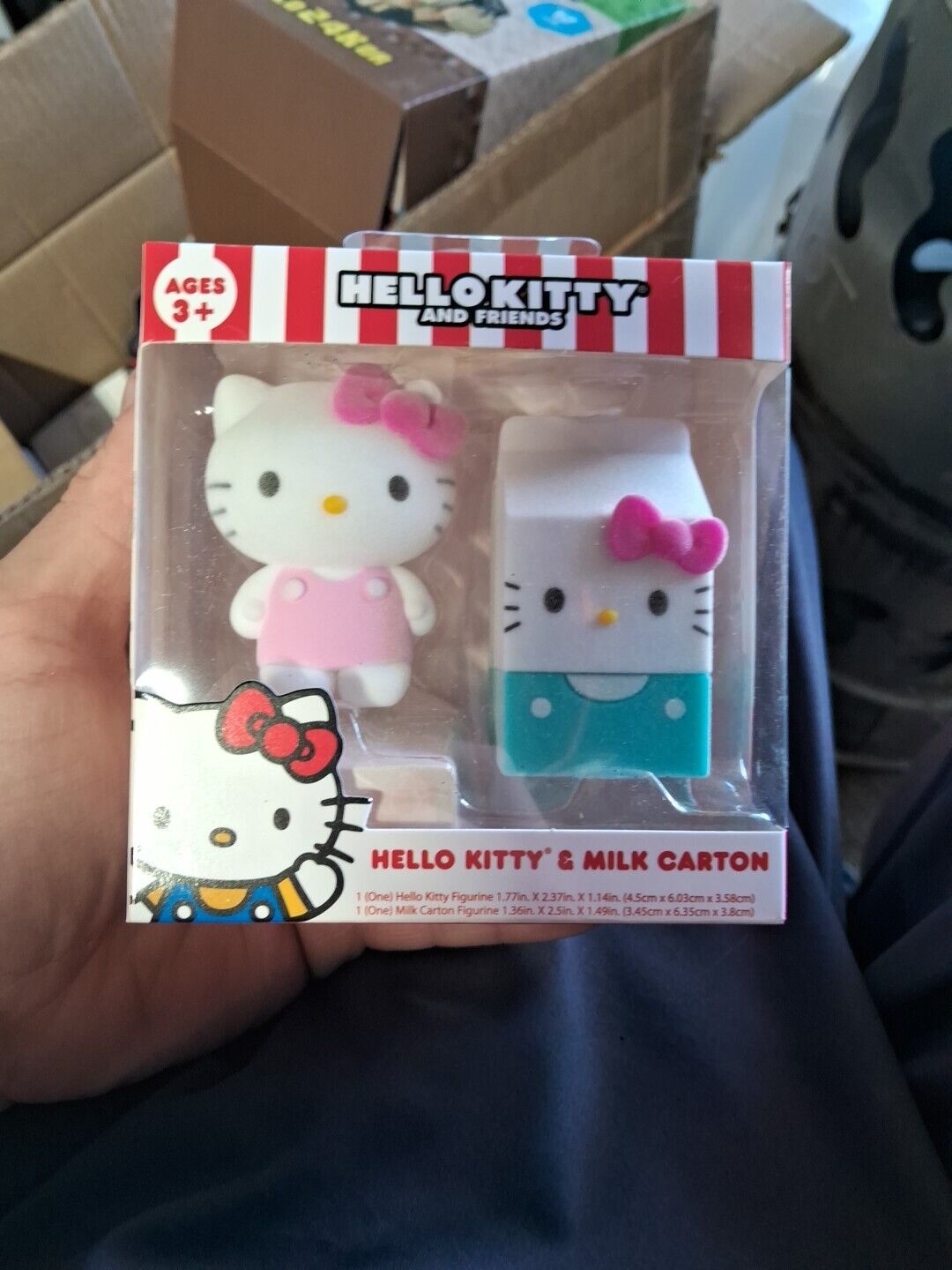 Hello Kitty and Friends Sanrio Hello Kitty and Milk Carton Flocked Figure NEW