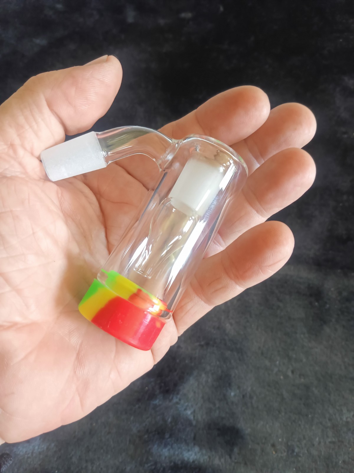 14mm 45° Glass Ash Catcher Reclaimer with Silicone Container