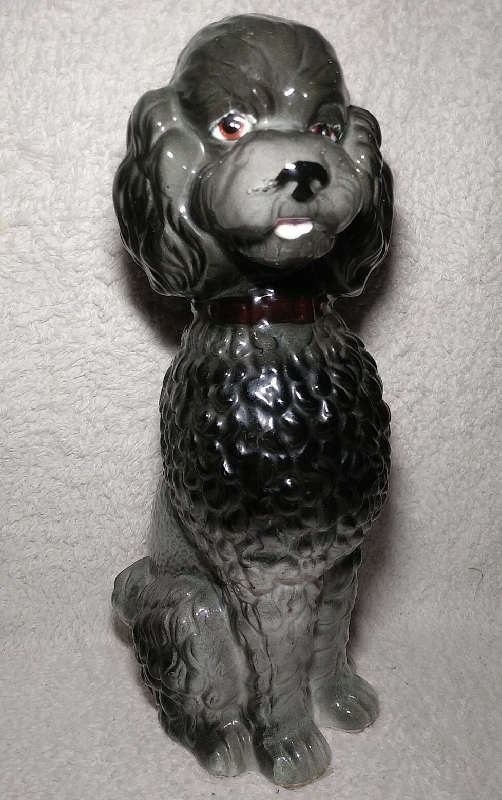 Standard Poodle Statue Figure Black Dog Ceramic 10.5 Standard Poodle Statue Figure Black Dog Ceramic 10.5