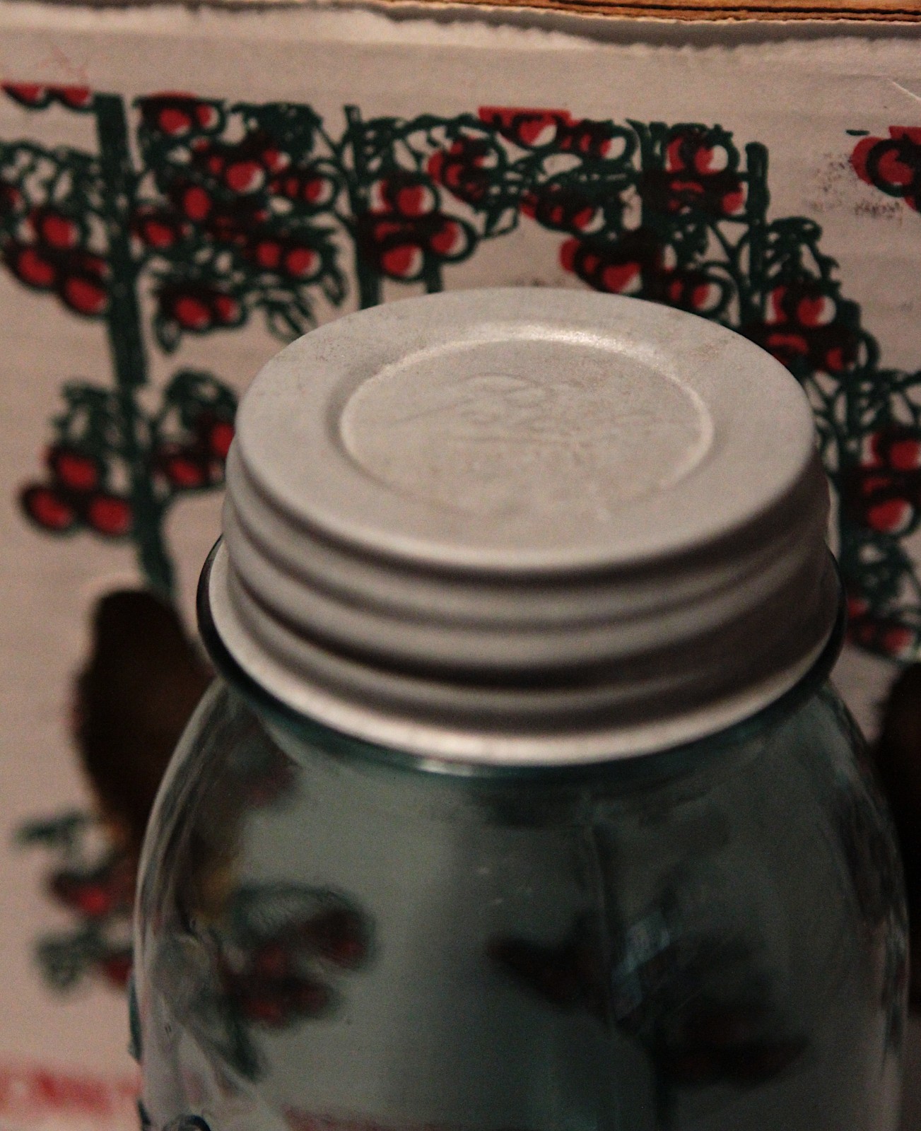Vintage Blue Ball Perfect Mason Quart   Jar with zinc Lid Underscore  1923-33