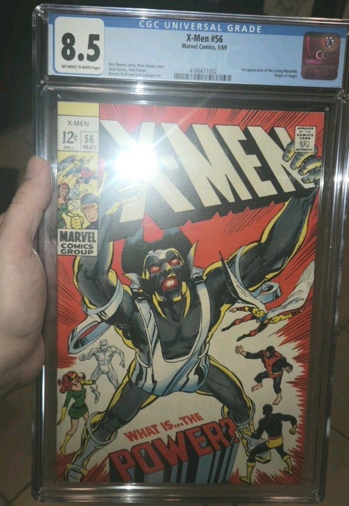X-Men #56 CGC 8.5 Key 1st Living Monolith & Origin Of Angel  *Classic Neal Adams