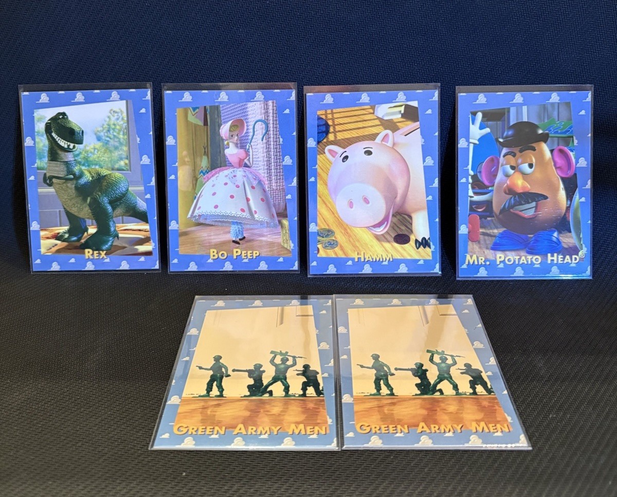 1995 Skybox Toy Story Lot- Rex Bo Peep Hamm Mr. Potato Head & Green Army Men