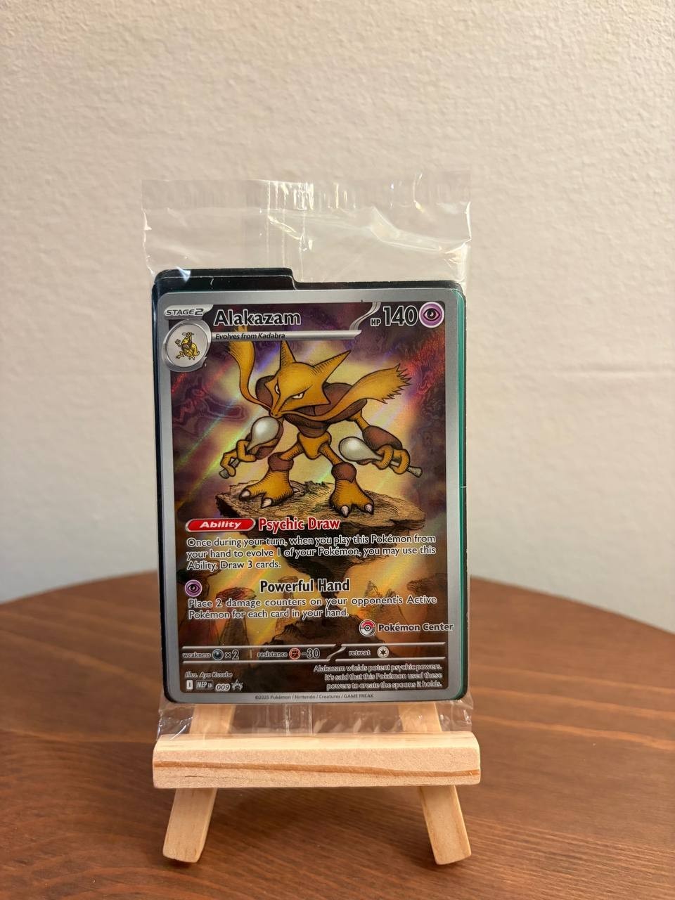 Alakazam MEP 009 BLACK STAR PROMO Pokemon Center Stamp Mega ETB Promo Sealed Alakazam MEP 009 BLACK STAR PROMO Pokemon Center Stamp Mega ETB Promo Sealed