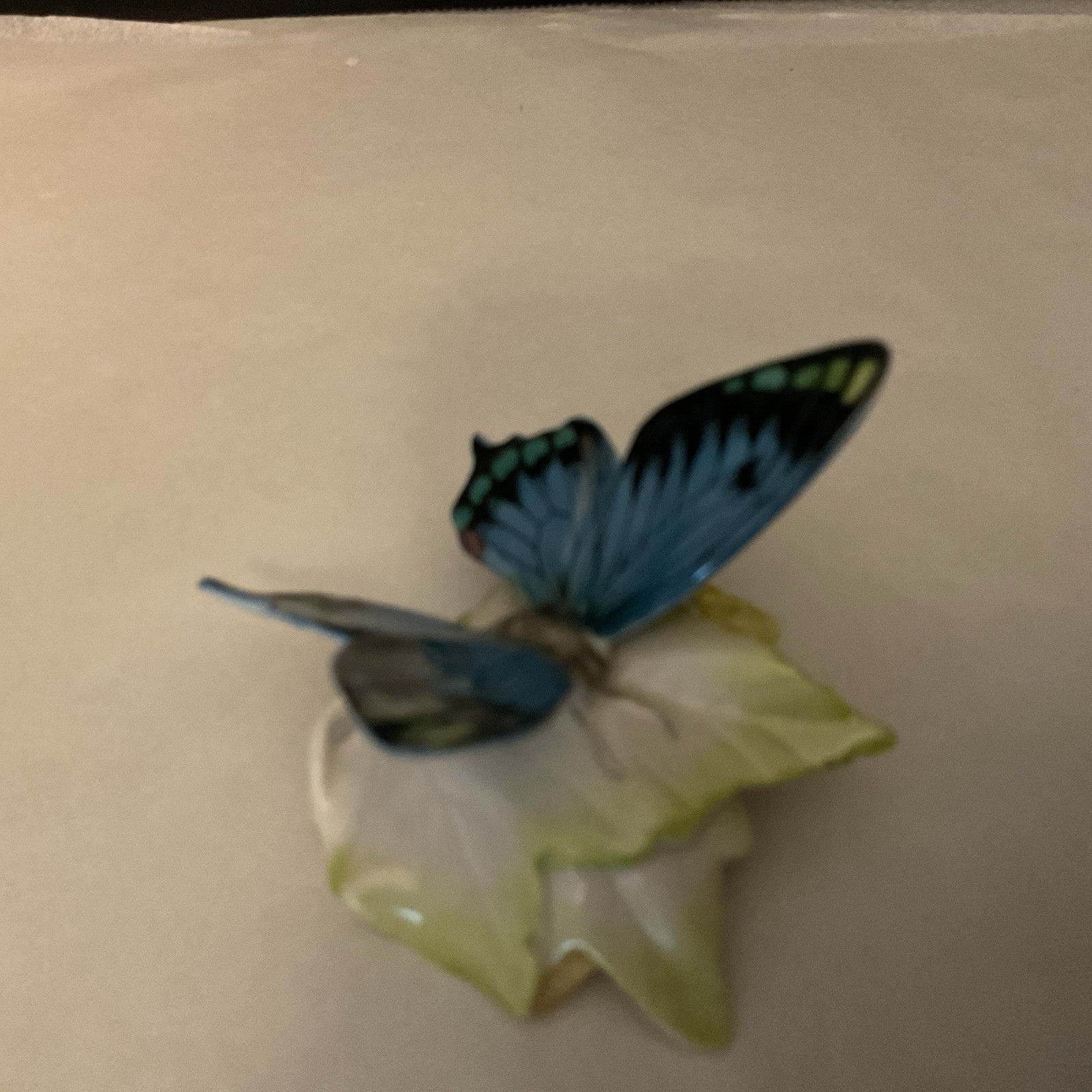 Hutschenreuther Blue Porcelain Monarch Butterfly, 1960’s, Germany, Numbered