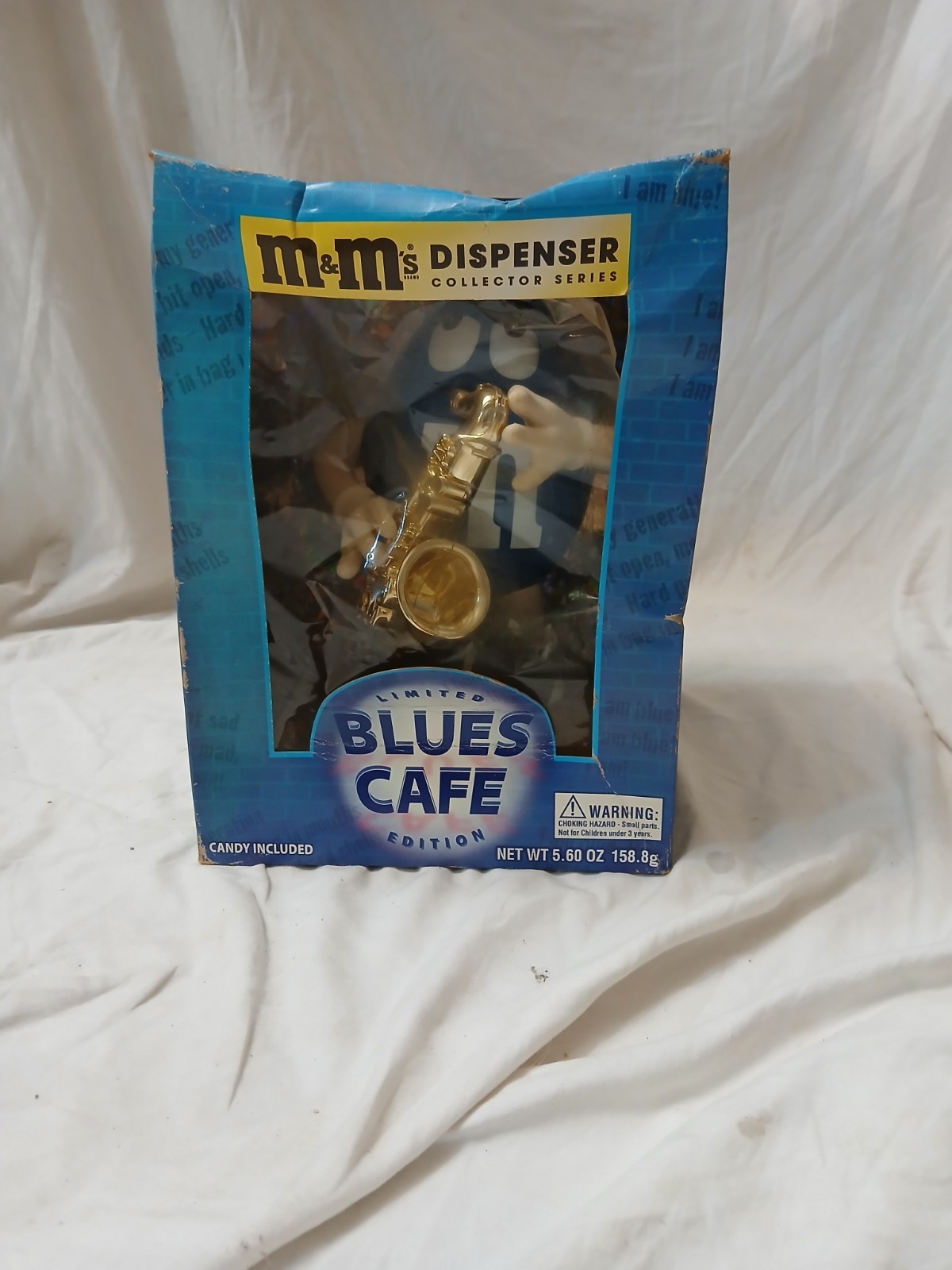 M&M\'s Blues Cafe Limited Edition Dispenser Collector Series Blue Saxophone 5.6oz