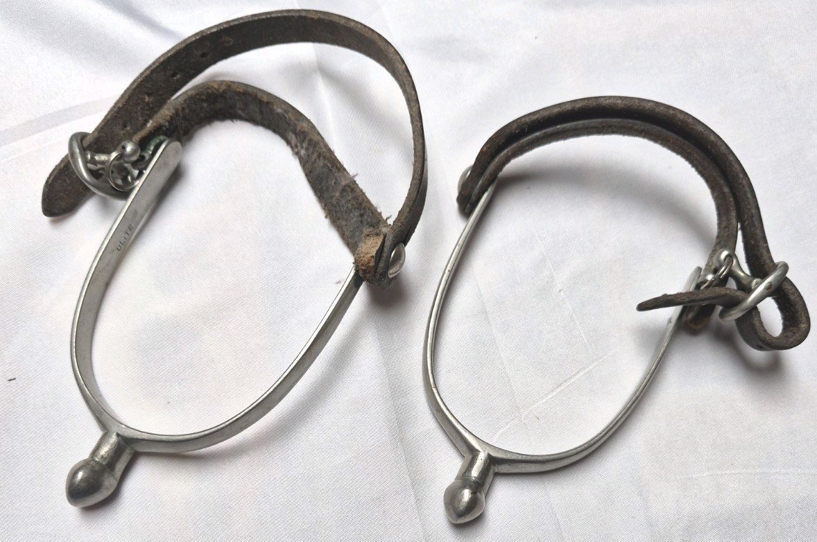 Vintage Ulite Hunting/riding Spurs Leather Strap