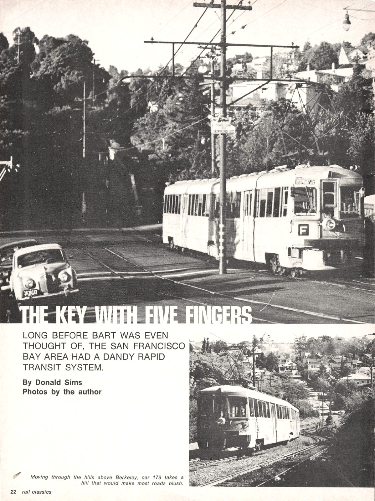 Key System Oakland Hills Elec. Streetcar Transit Berkeley Line Vtg Mag Excerpt