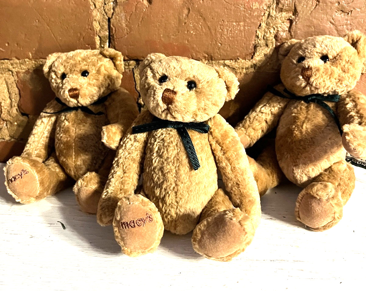Martha Stewart Christmas Brown Teddy Bears. (3)