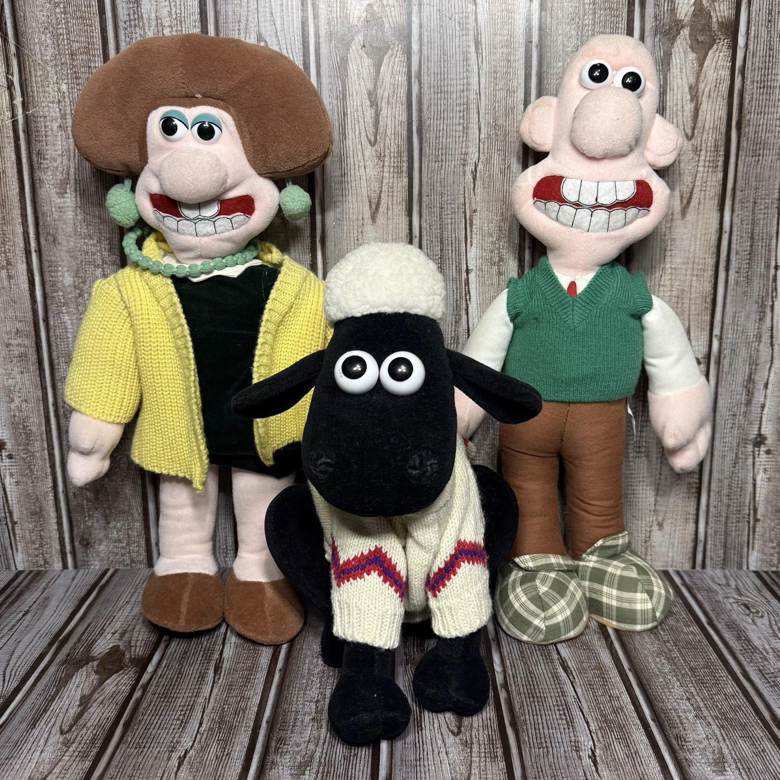 Lot Of 3 Wallace & Gromit Wendolene Plush Vintage 1989 Born to Play Aardman 14”