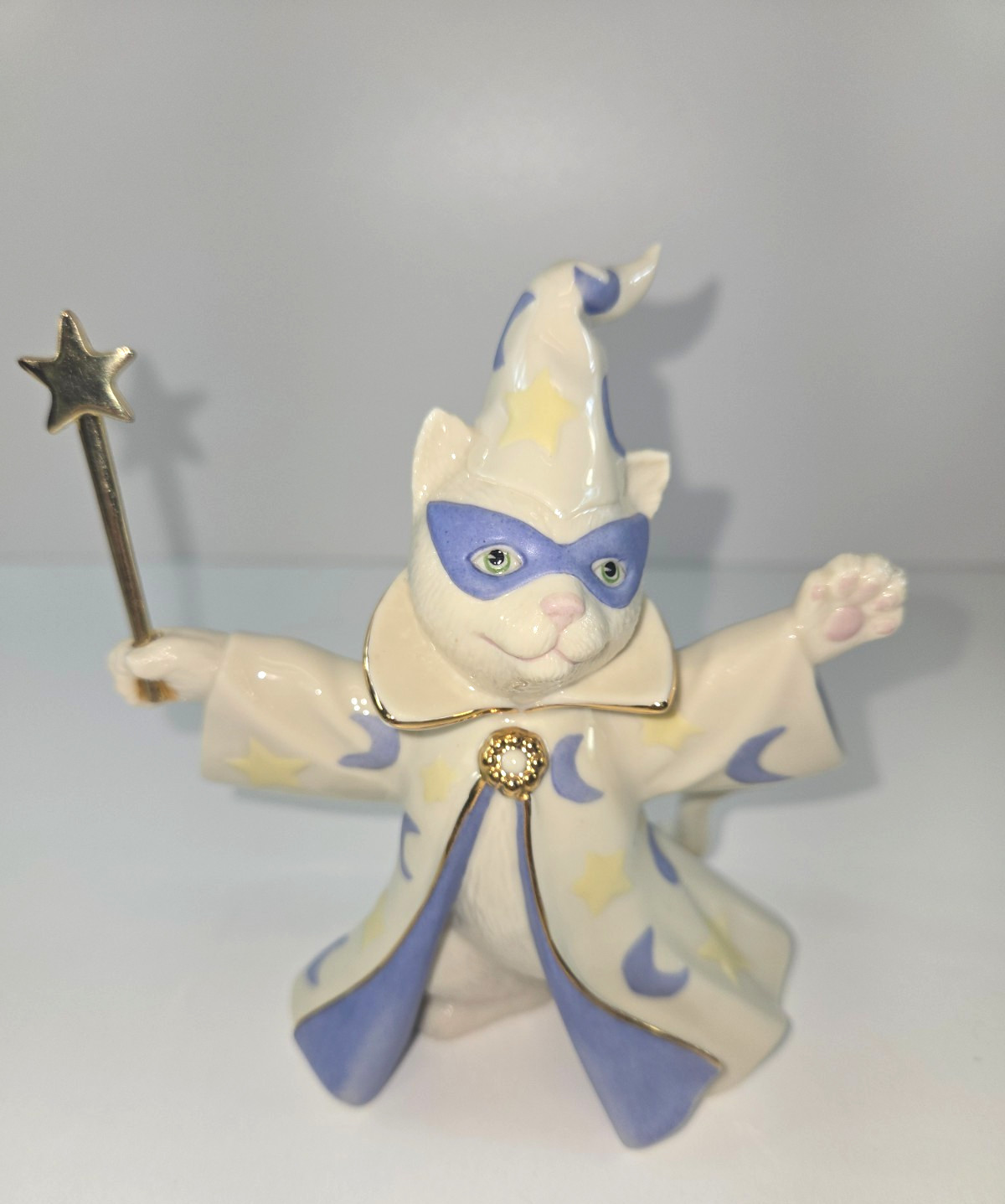 Lenox Halloween Wizardry Cat Wizard Figurine, Porcelain Halloween Decor