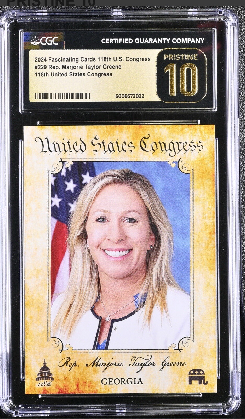 2023 Fascinating Cards 118th US Congress Marjorie Taylor Greene #229 CGC 10