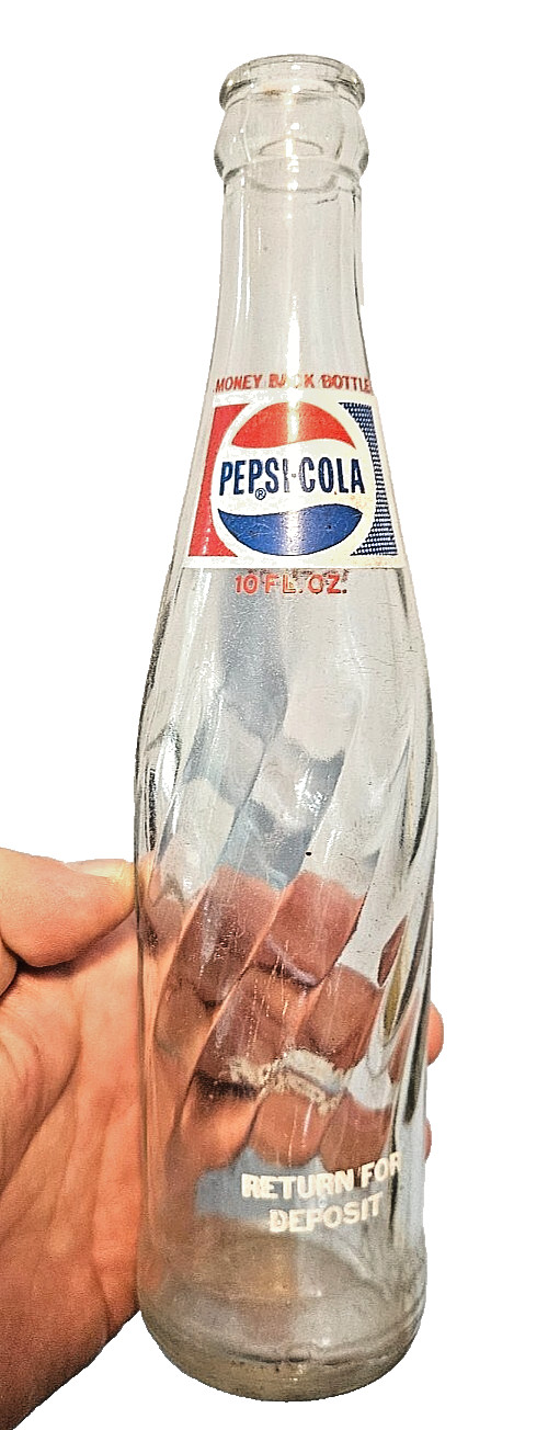 PEPSI-COLA 10 FL OZ Money Back Glass Bottle quenched past thirsts and wallets