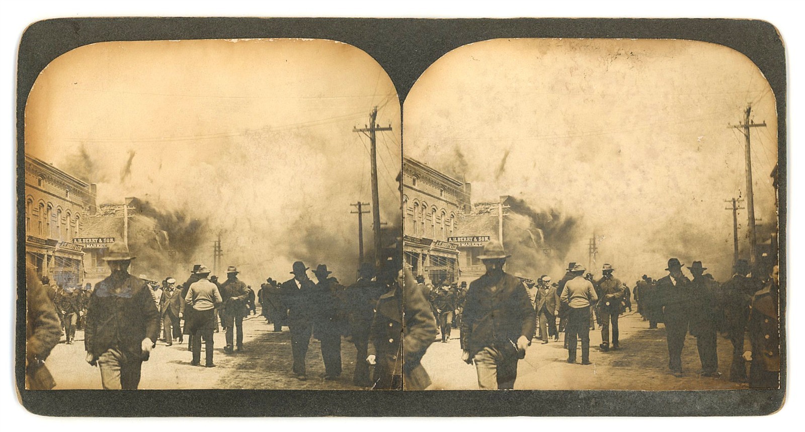 MAINE STEREOVIEW - Houlton - Great Fire of 1902 RARE