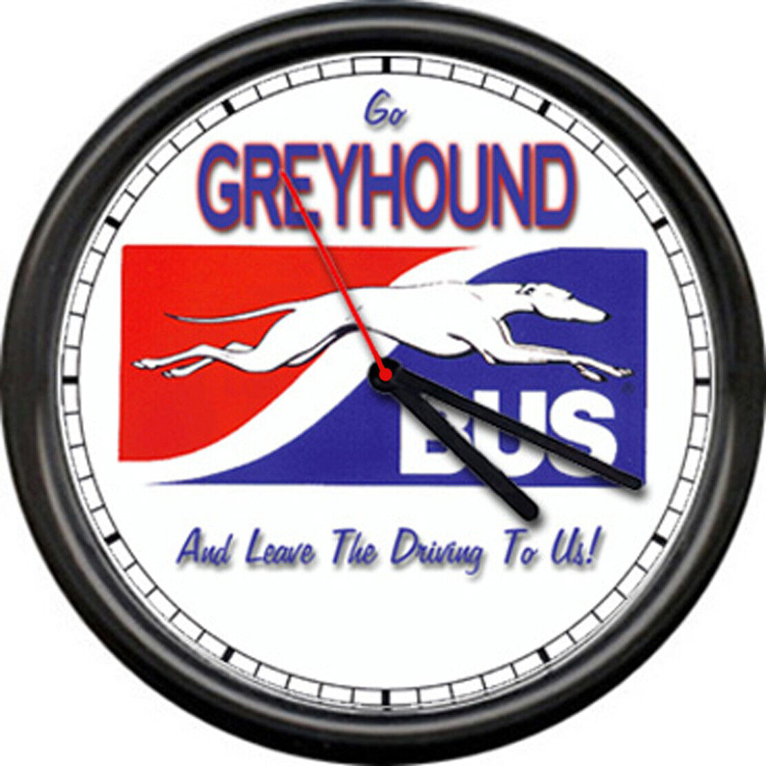 Greyhound Bus Depot Driver Lines Leave The Driving To Us Retro Sign Wall Clock