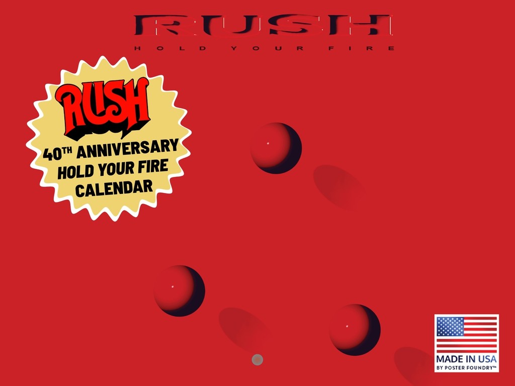 Rush Band Calendar 2027 40th Anniversary Hold Your Fire Edition Monthly Wall