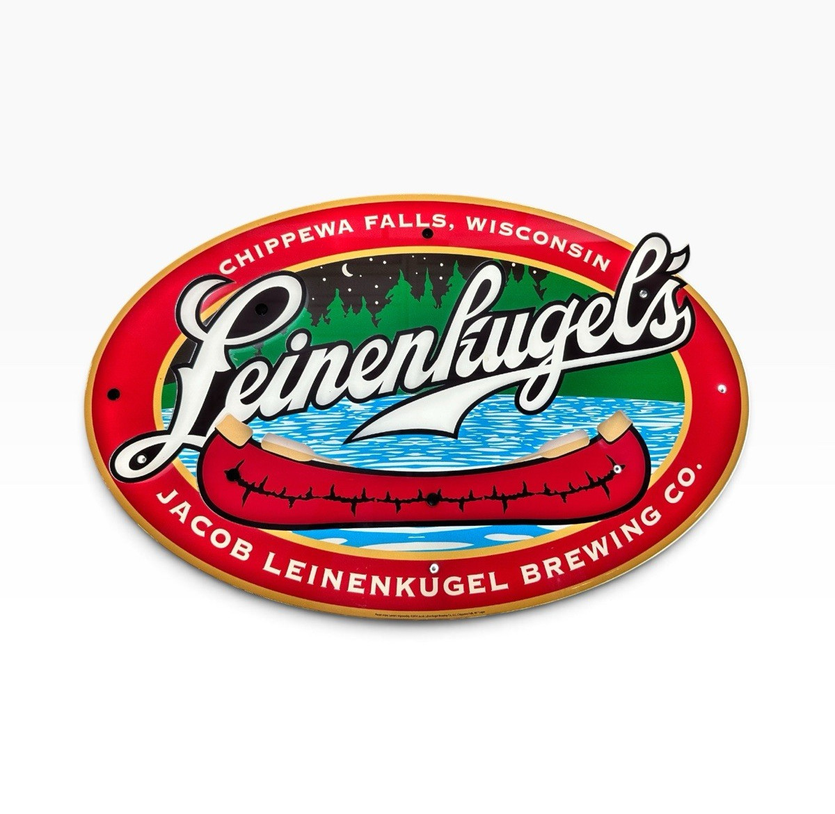 Leinenkugels Beer LED Light Up Sign Canoe 3-D Sign Cabin Lake Northwoods Wi