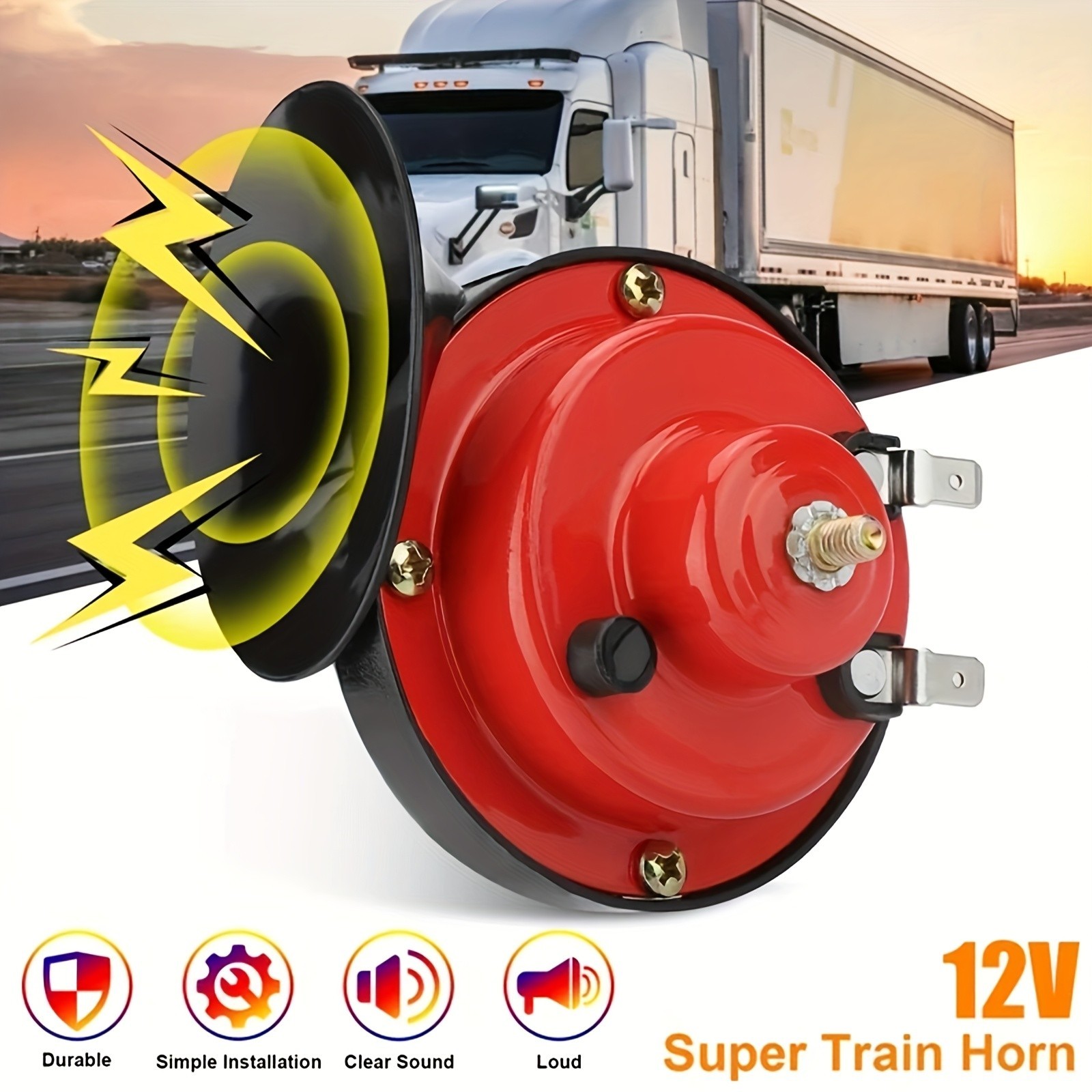 12V Car Snail Horn - Super Loud for Vehicles, Durable & Easy to Install