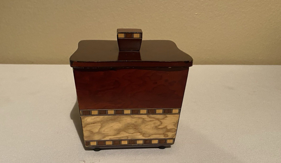 Vintage Veratex Wood Jewelry Trinket What-not Box 4