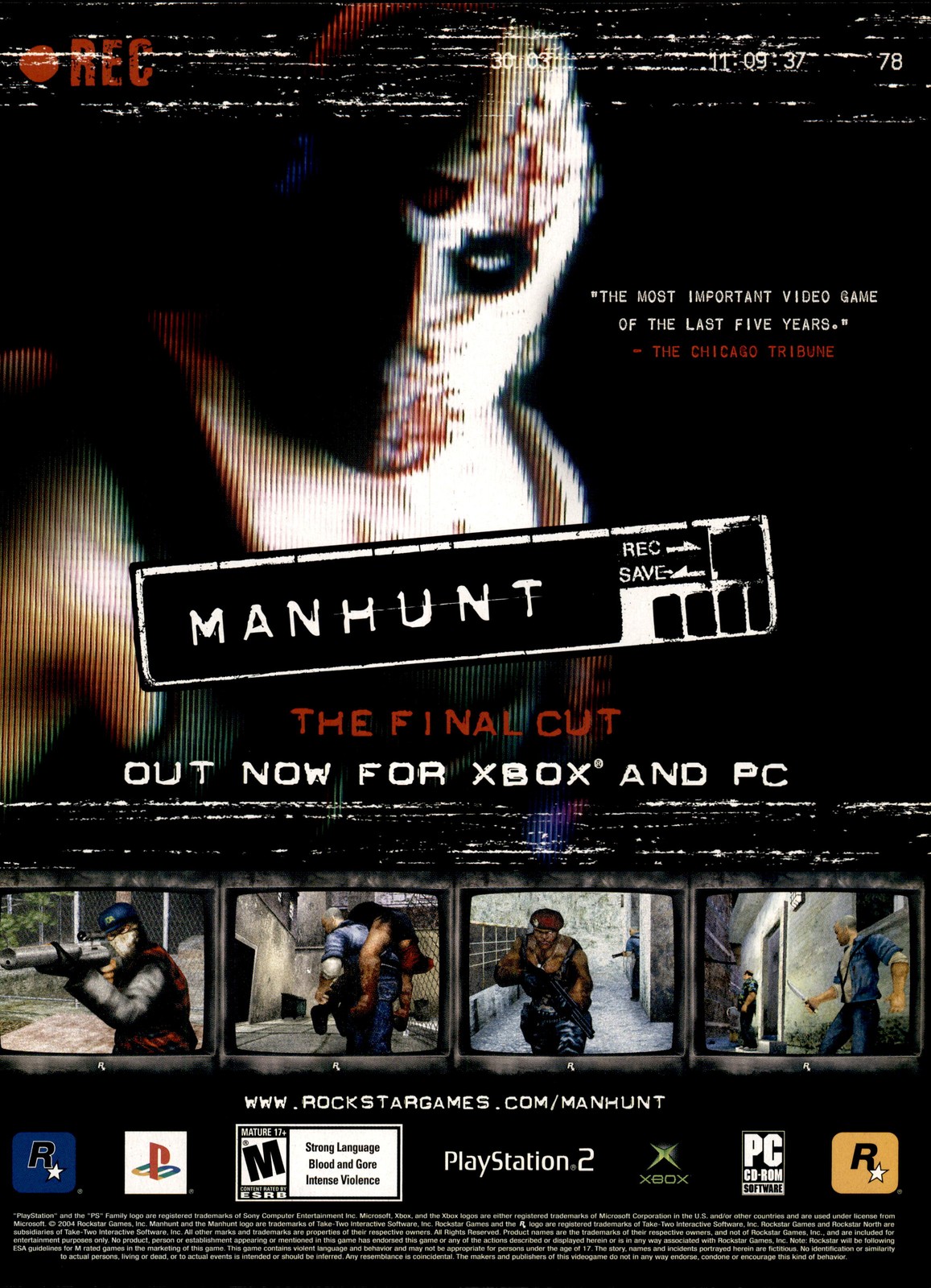 Rockstar Games Manhunt The Final Cut The Chicago Tribune 2004 magazine ad