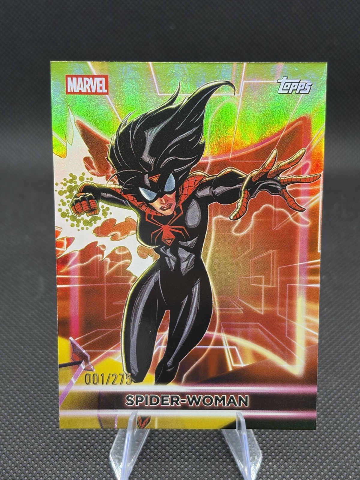 Topps 2026 Neon Marvel Spider-Woman #115 Serial Numbered 001/275 BOOKEND