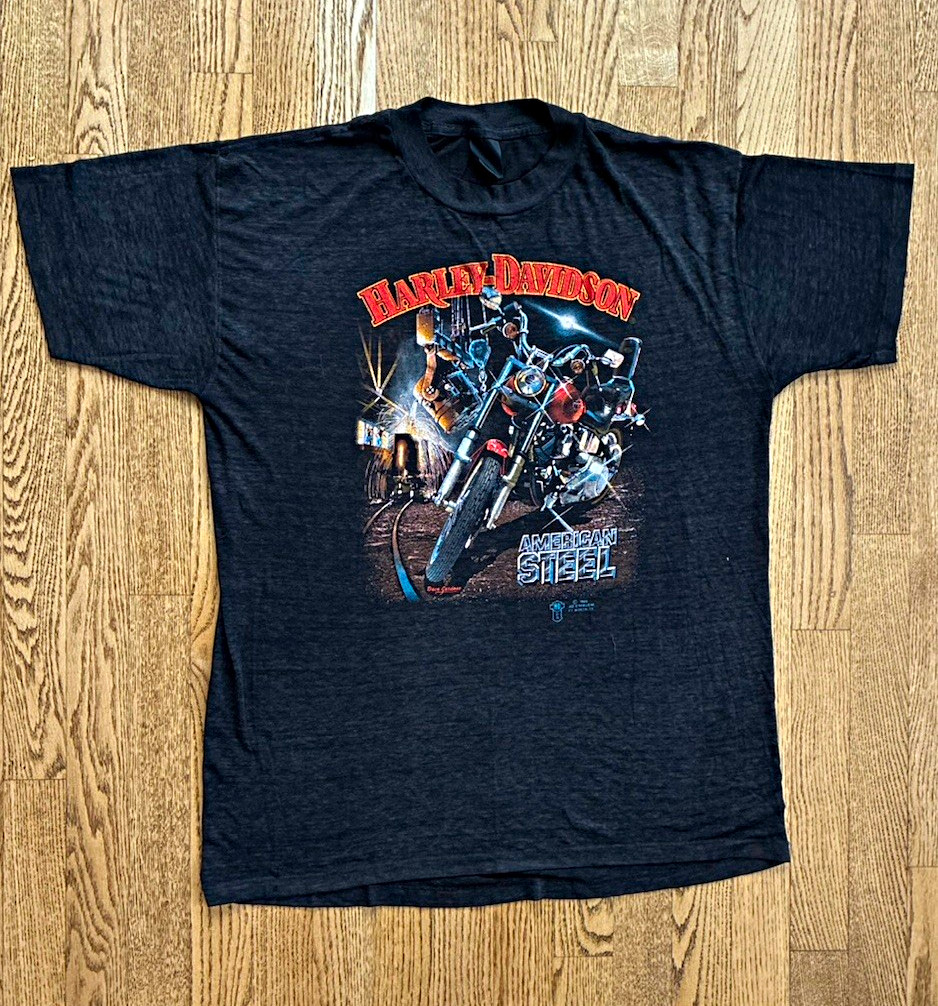 Harley-Davidson 3D emblem American Steel American Graphic T-Shirt - Black