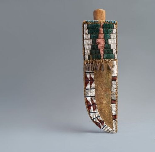 Indian Beaded Knife Cover Native American Sioux Handmade Hide Knife Sheath Indian Beaded Knife Cover Native American Sioux Handmade Hide Knife Sheath
