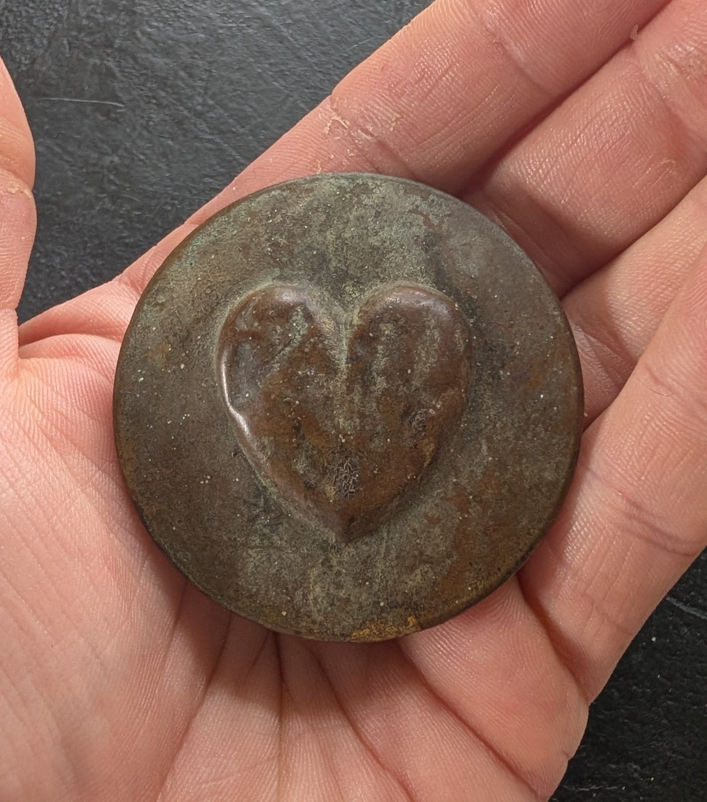 Antique Horse Bridle Rosette Civil War Era Heart Calvary Brass