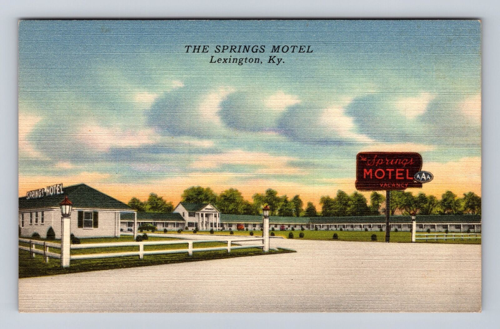 Lexington KY-Kentucky, The Springs Motel, Advertisement, Vintage Postcard