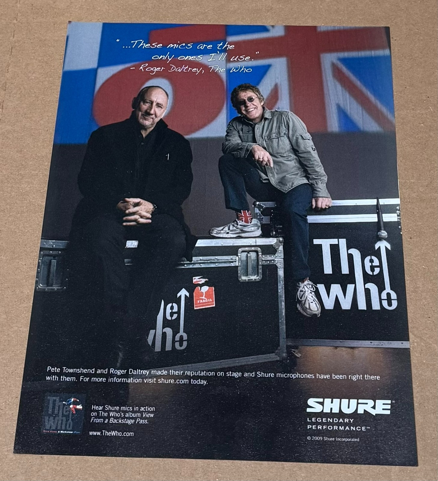 THE WHO - SHURE MICS - 2009 Print Advertisement