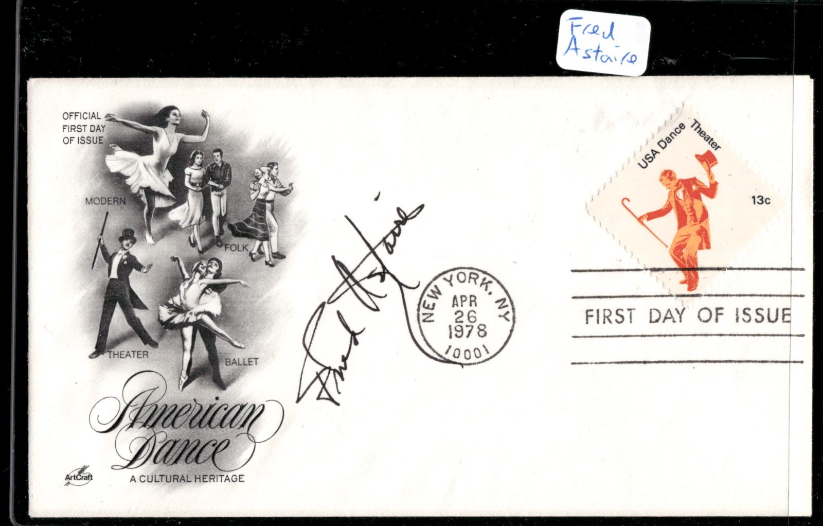 Fred Astaire Signed 1st Day Cover AUTO ---Over 1000 First Day  Auto's  4 sale